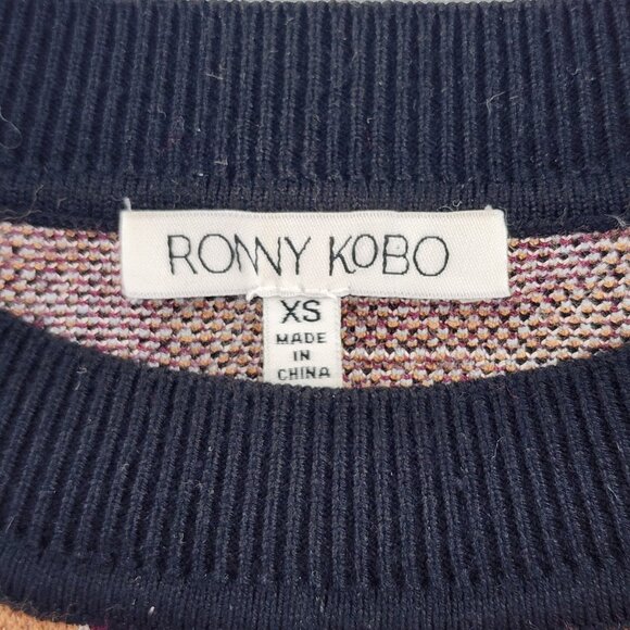 RONNY KOBO Sweater Tilda Printed Fringe Long Sleeve - Picture 4 of 6